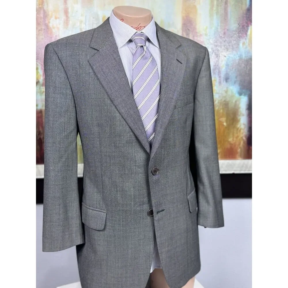 Brooks Brothers 1818 Madison Mens Gray Birdseye 2 Piece Suit 42R Pant 34/30